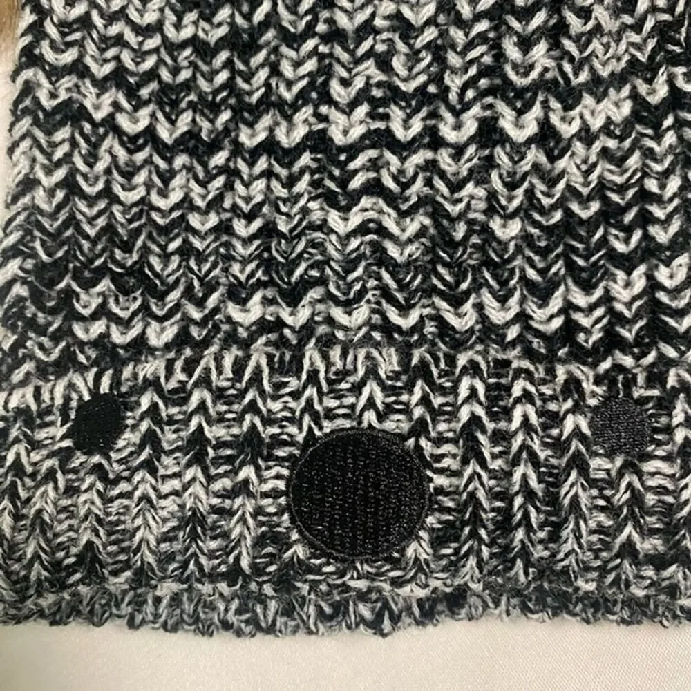New baby infant beanie hat glove 12-24m gray bear face puff ears ball gray new